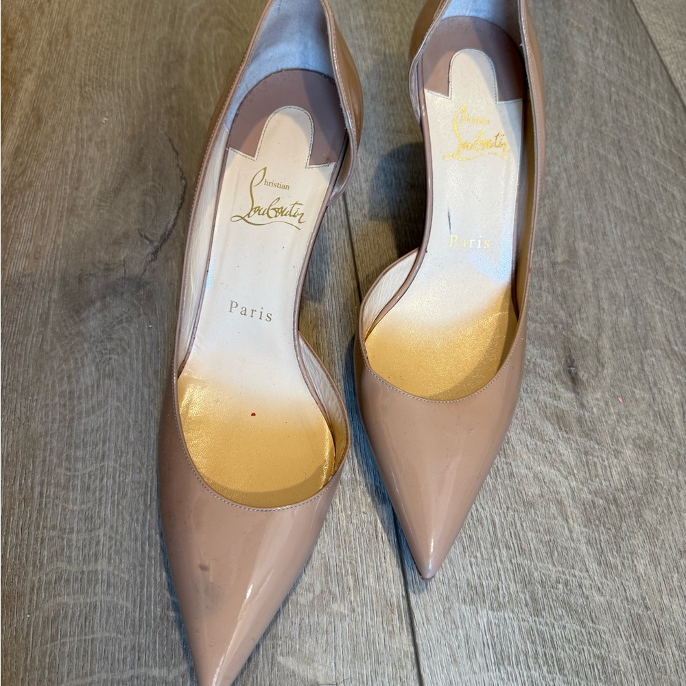 Christian Louboutin Nude Patent Pointed Heels